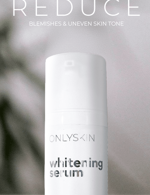 Fade blemishes and even skin tone with ONLYSKIN Whitening Serum! Vitamin C and tranexamic acid diminish dark spots and boost radiance.