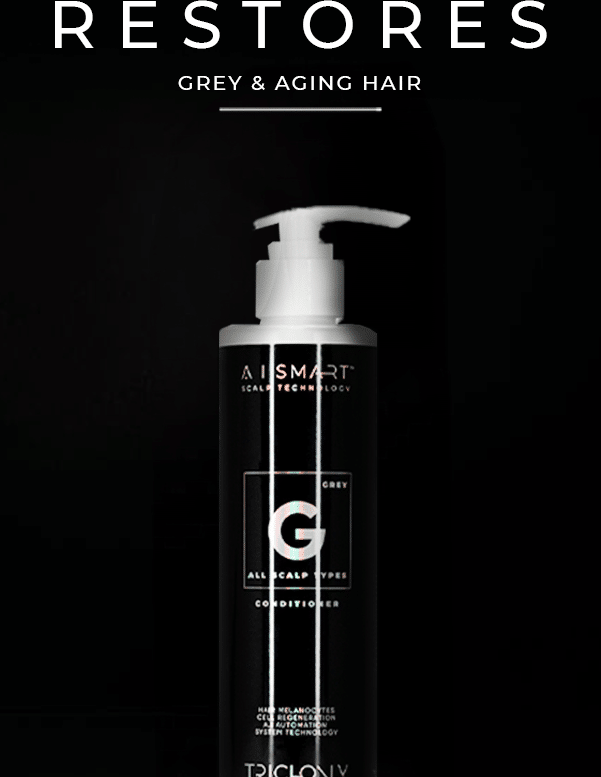 Revitalize your hair with TRICHONLY Anti-Grey Conditioner. Enriched with restorative enzymes, it enhances color and deeply nourishes for youthful hair.