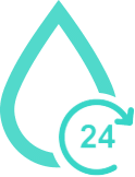 24-hour moisture retention